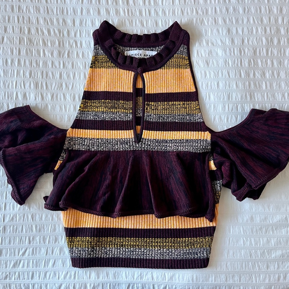 Apiece Apart Ruffled Knitted Top